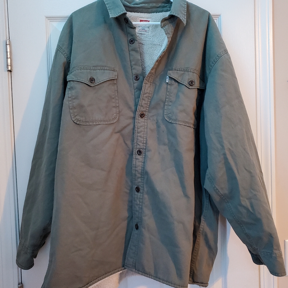 Levis Sherpa Lined Shirt Jacket Size 2XL